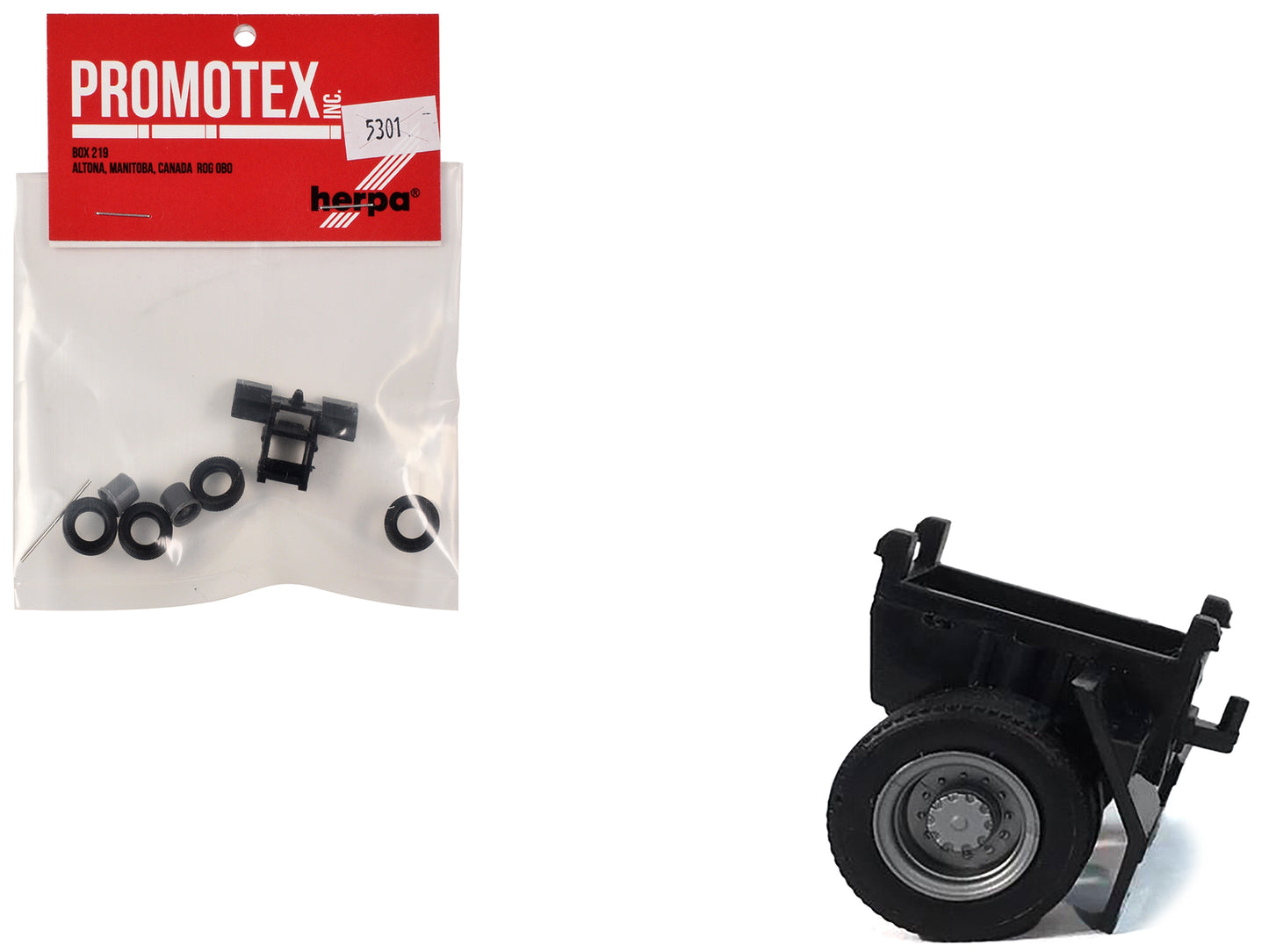 Single Axle Trailer Chassis 1/87 (HO) Plastic Model by Promotex