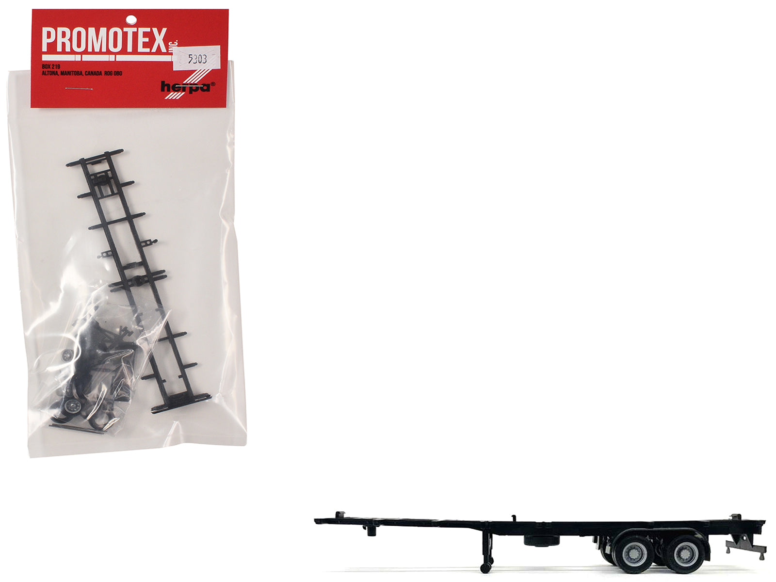 Container Chassis for 2-Axle 40ft Trailer 1/87 (HO) Plastic Model by Promotex free shipping USA