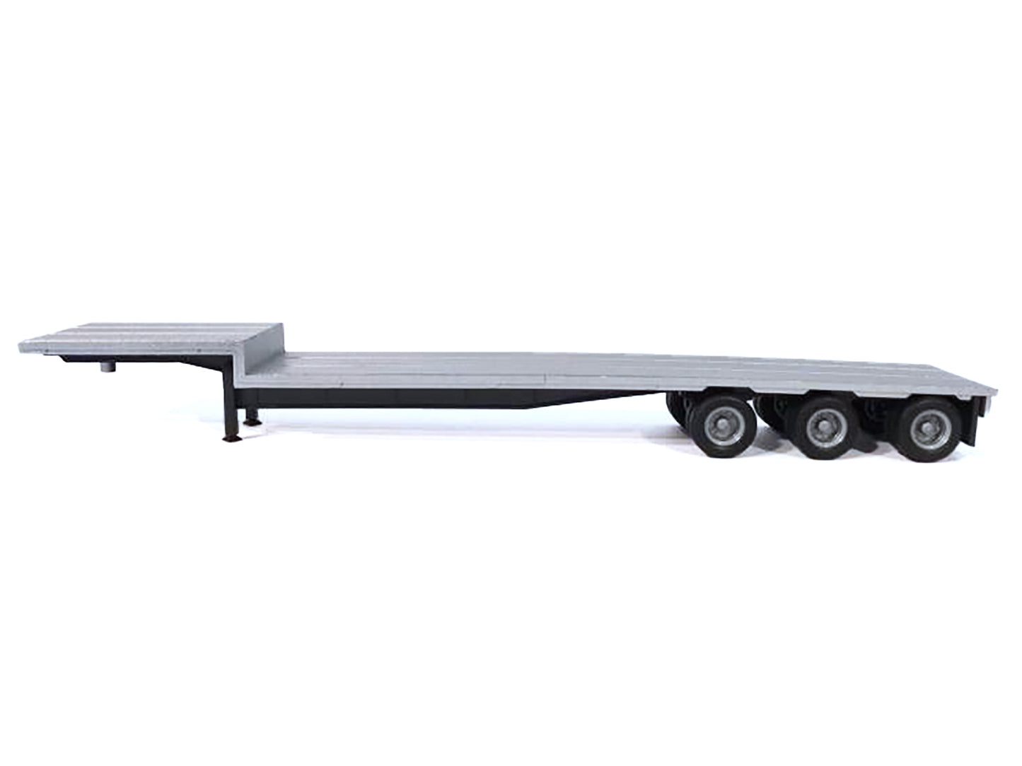3-Axle Dropdeck Flatbed Trailer Silver Top 1/87 (HO) Plastic Model by Promotex