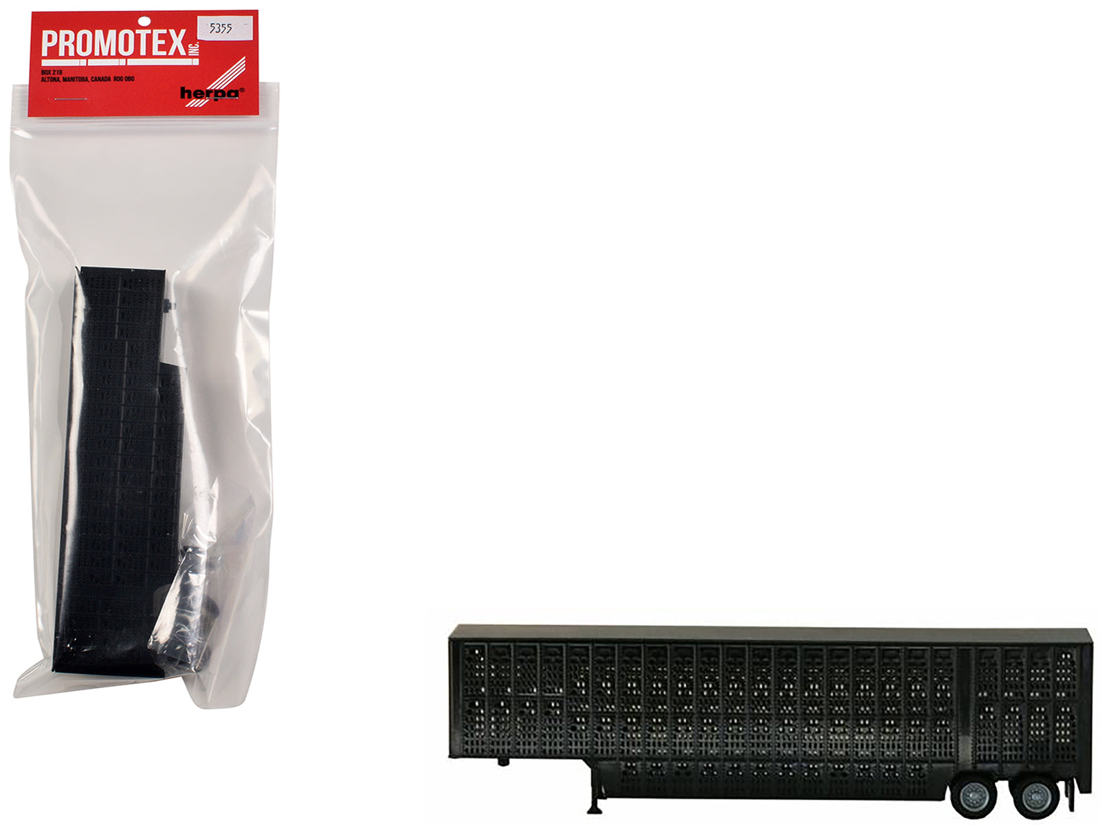 Livestock Trailer Black 1/87 (HO) Plastic Model by Promotex free shipping USA