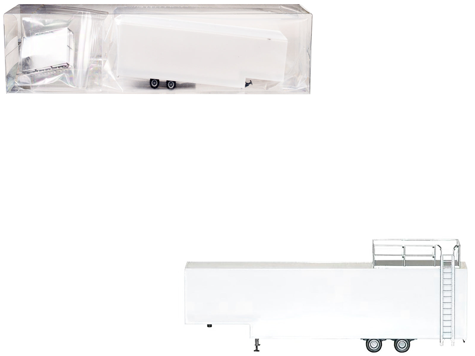 Race Horse Transport Trailer White 1/87 (HO) Plastic Model by Promotex free shipping USA