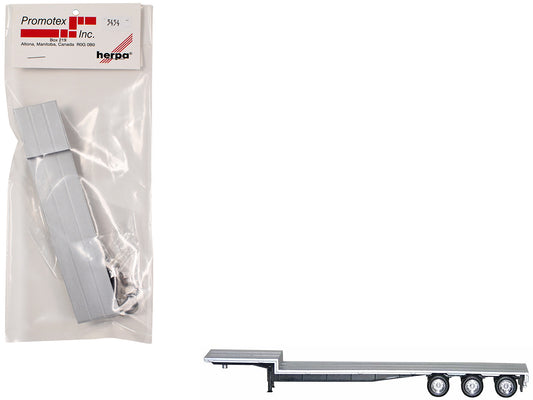 48ft 3-Axle Drop Deck Trailer with Chrome Wheels and Silver Top 1/87 (HO) Plastic Model by Promotex free shipping USA