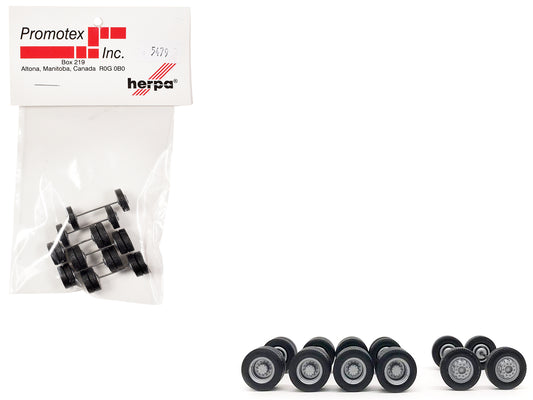 Planetary Hubs Wheel Set (2 Front and 4 Rear) 1/87 (HO) Plastic Model by Promotex