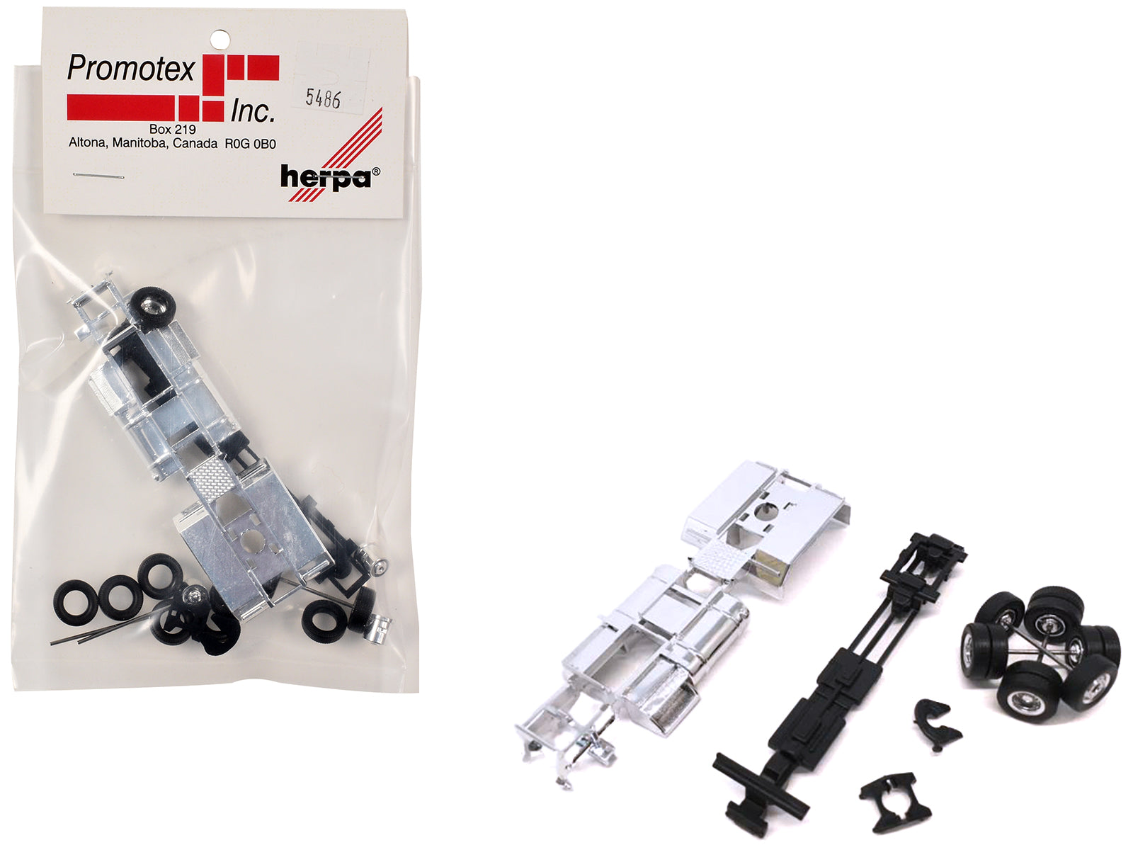 Chrome Chassis Kit for Kenworth or Peterbilt Cab 1/87 (HO) Plastic Model by Promotex free shipping USA