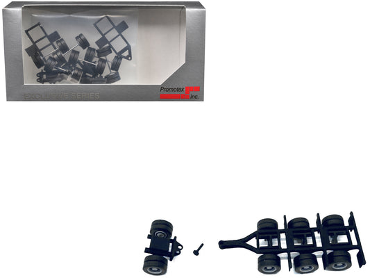Lowboy Tri-Axle Booster with Integrated Rear Axle and Fenders (2 Sets) 1/87 (HO) Plastic Model by Promotex