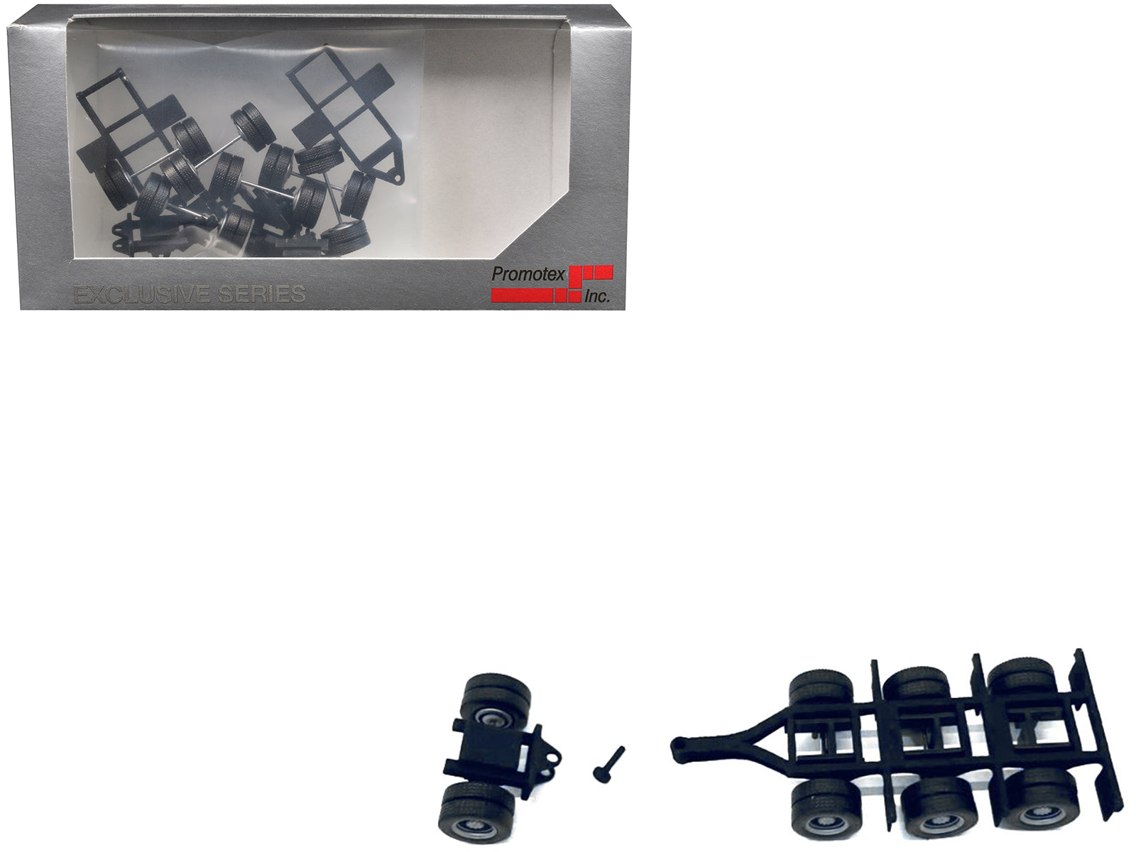 Lowboy Tri-Axle Booster with Integrated Rear Axle and Fenders (2 Sets) 1/87 (HO) Plastic Model by Promotex free shipping USA