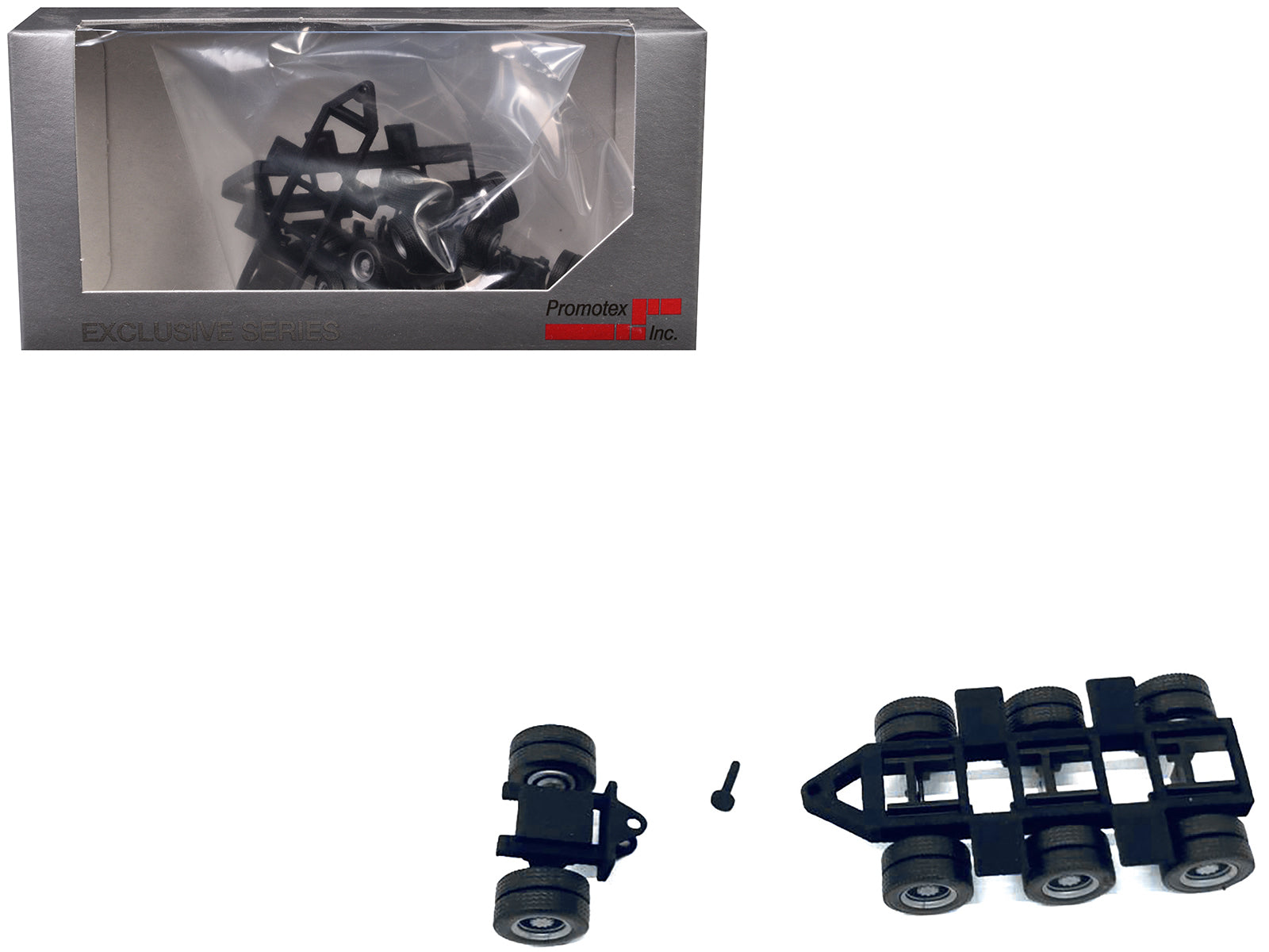 Lowboy Tri-Axle Booster with Integrated Rear Axle (2 Sets) 1/87 (HO) Plastic Model by Promotex free shipping USA