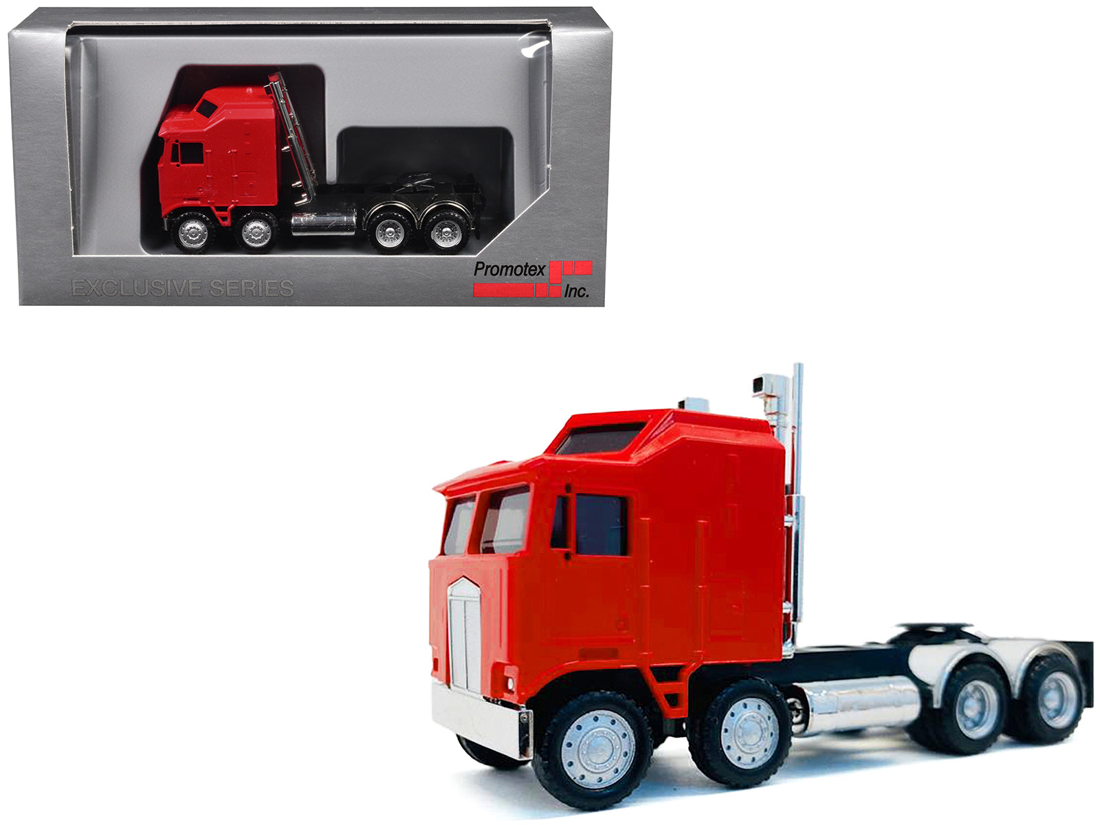 K100 5 Bar Grill Twin Steer Truck Tractor Red 1/87 (HO) Plastic Model Car by Promotex free shipping USA