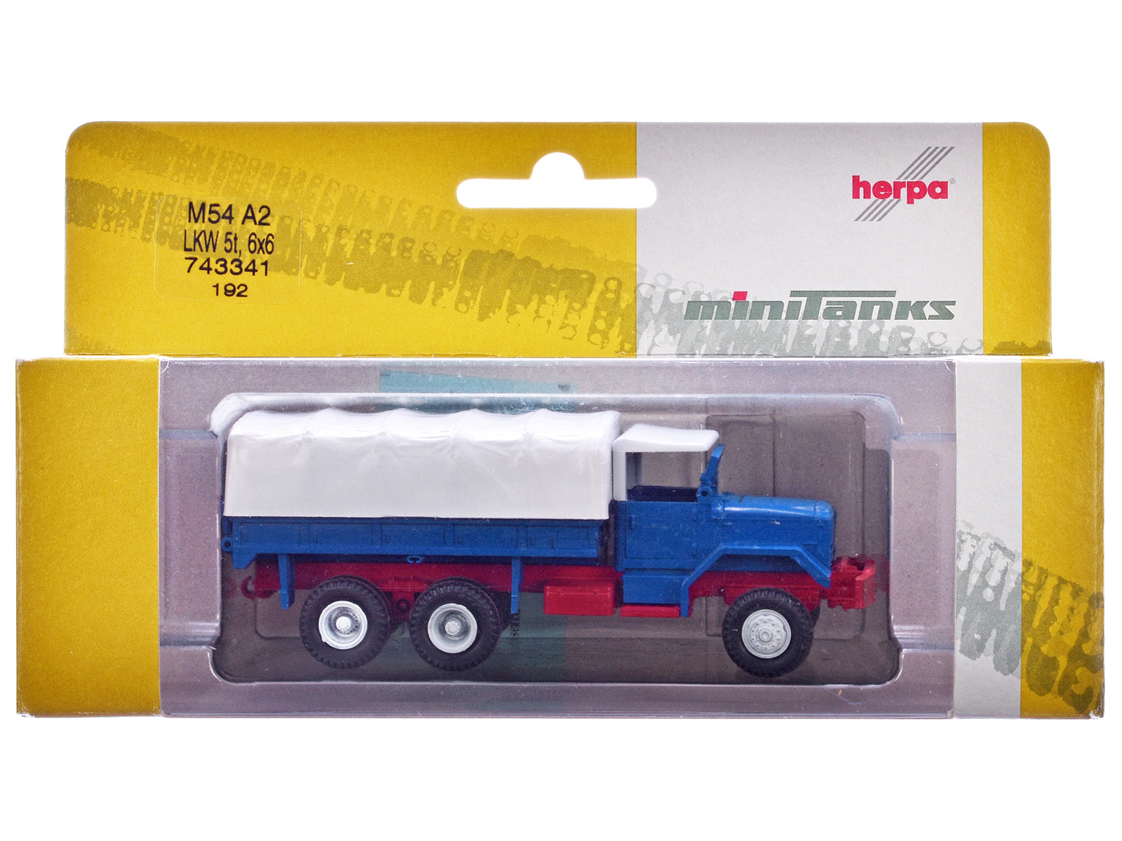 Am General M54 6X6 5/10 Ton Truck Blue with White Top 1/87 (HO) Plastic Model Car by Promotex free shipping USA