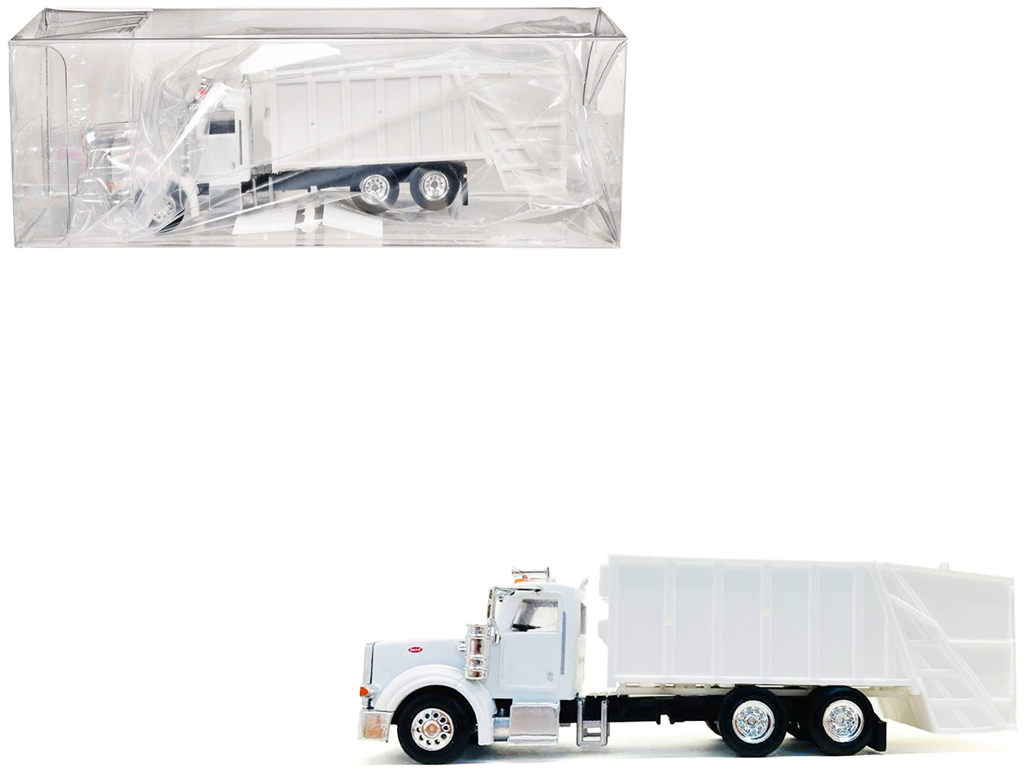 Peterbilt 367 Garbage Truck White 1/87 (HO) Plastic Model Car by Promotex