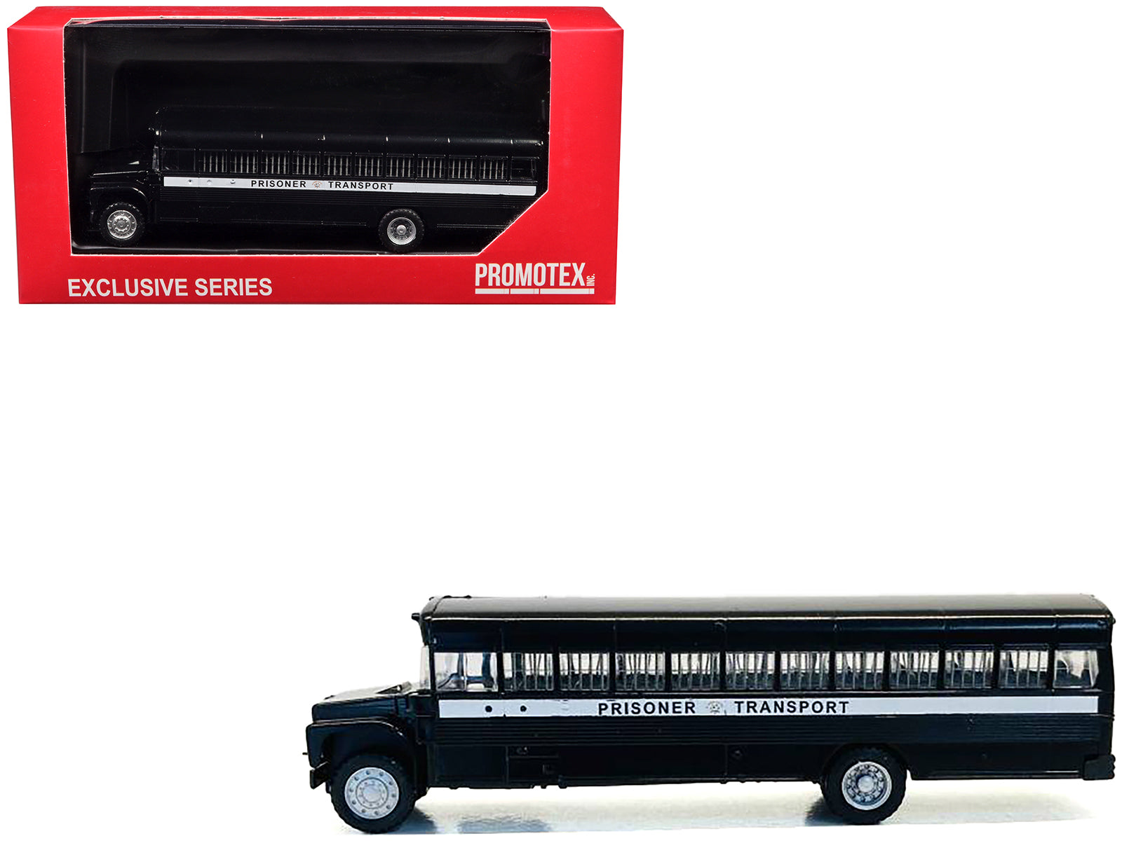 Prisoner Transport Bus Black 1/87 (HO) Plastic Model Car by Promotex free shipping USA