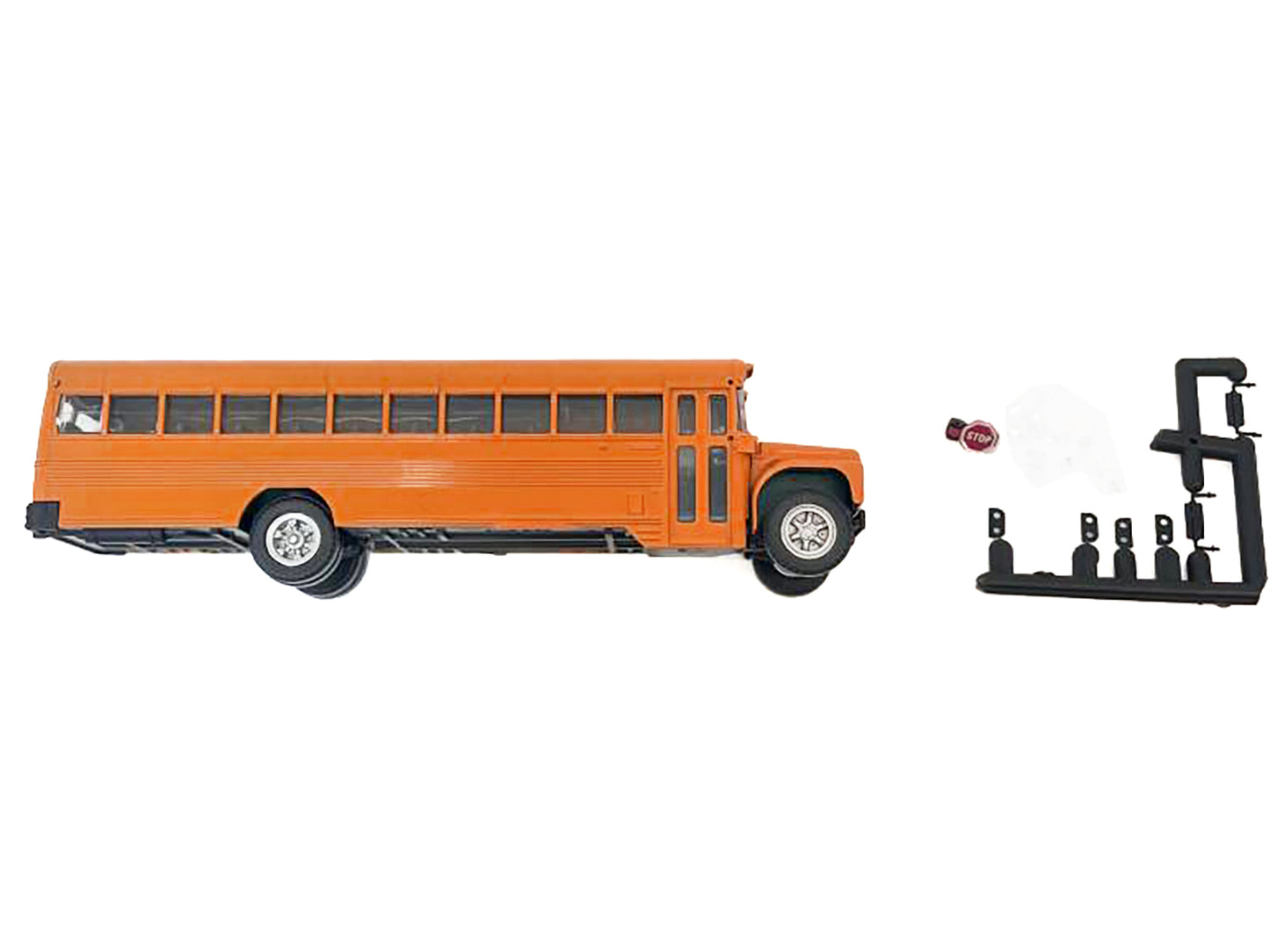 School Bus Yellow with Stop Sign 1/87 (HO) Plastic Model by Promotex