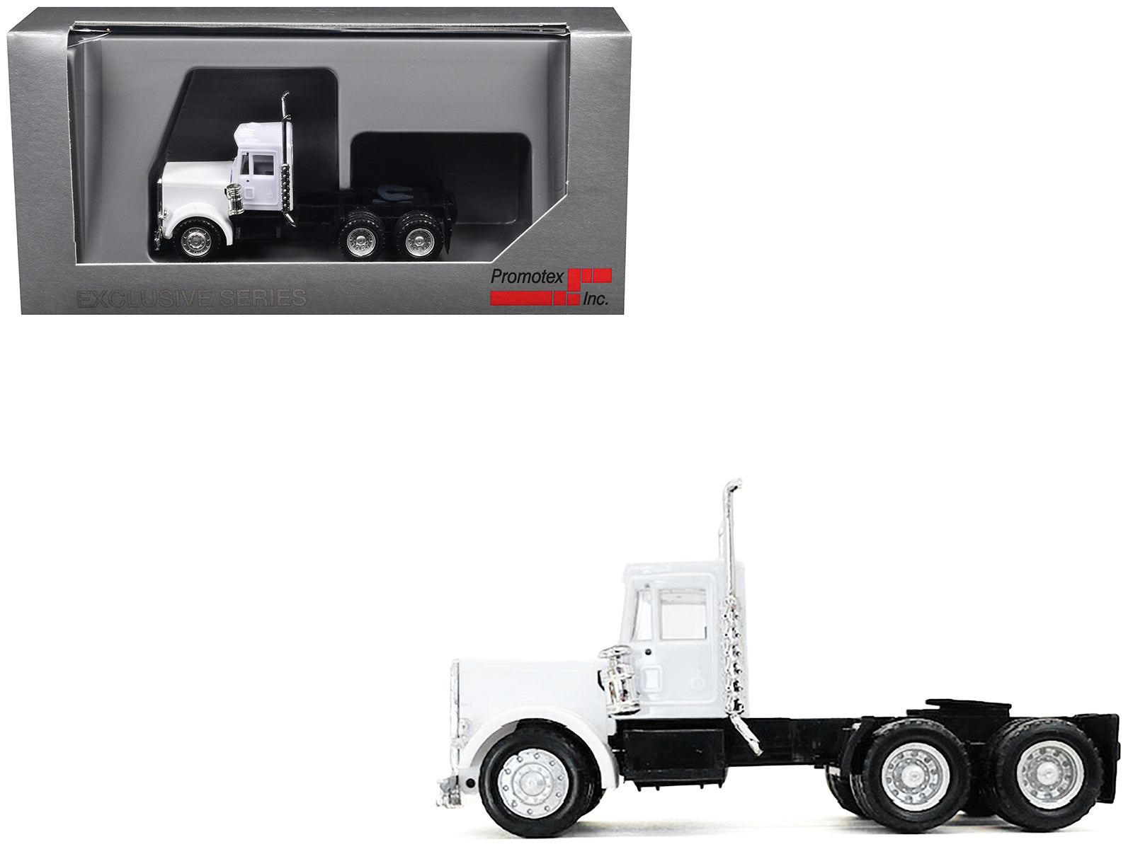 Peterbilt Short Day Cab White 1/87 (HO) Plastic Model Car by Promotex free shipping USA