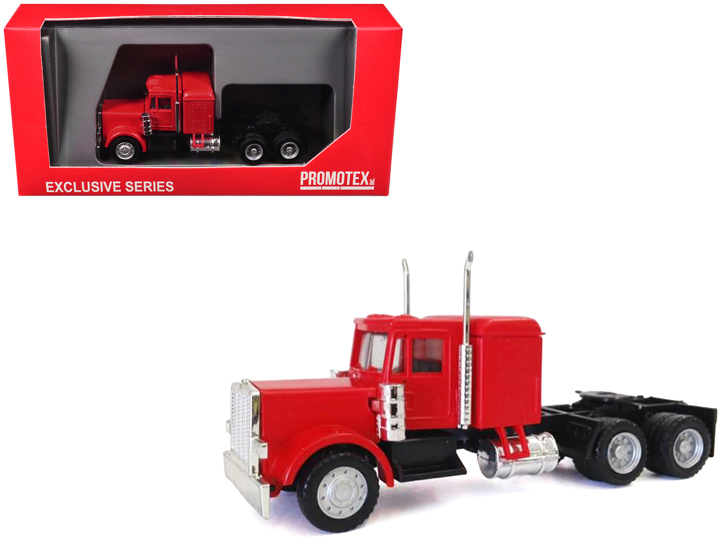 Peterbilt Long Tractor Red 1/87 (HO) Plastic Model Car by Promotex