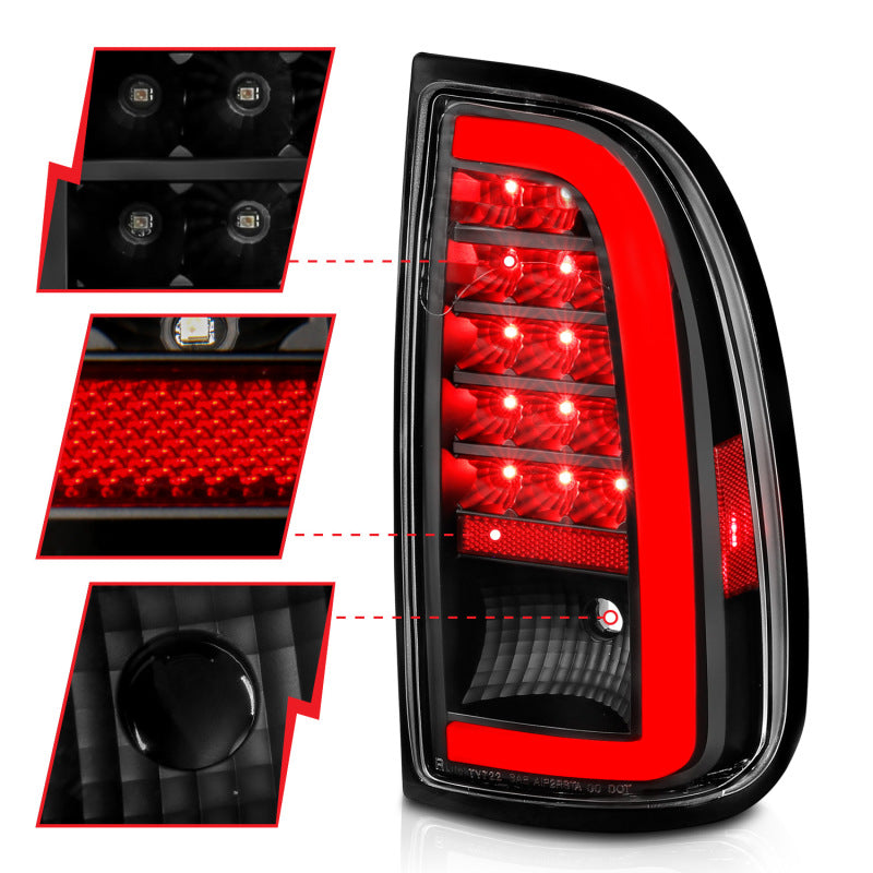 ANZO 00-06 Toyota Tundra LED Taillights w/ Light Bar Black Housing Clear Lens 311411