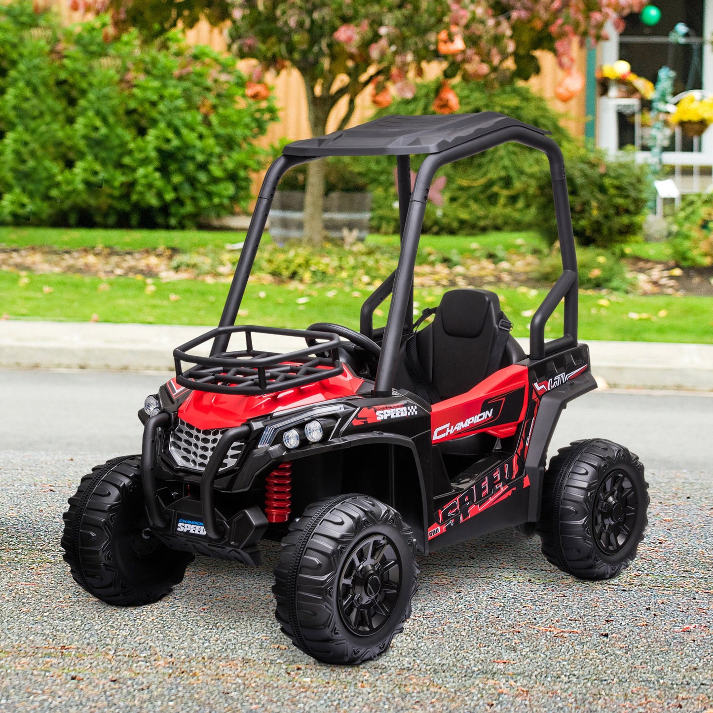 Aosom 12V Battery-powered Kids Electric Ride On Car Off-road UTV - Premium Home & Garden from Taupe Shadow - Just $610.19! Shop now at Rapidvehicles