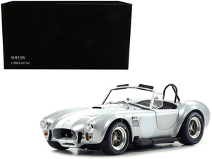 Shelby Cobra 427 S/C Silver Metallic with White Stripes 1/18 Diecast Model Car by Kyosho - Premium Shelby Models from Kyosho - Just $215.36! Shop now at Rapidvehicles