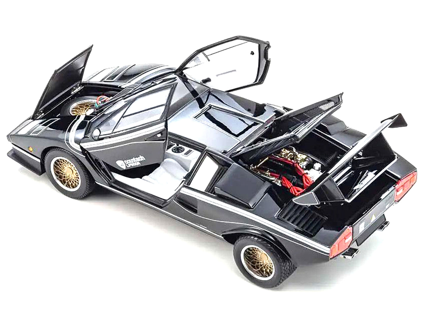 Lamborghini Countach LP 500R Black with White Interior 1/18