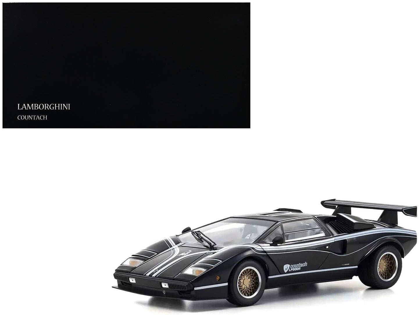 Lamborghini Countach LP 500R Black with White Interior 1/18