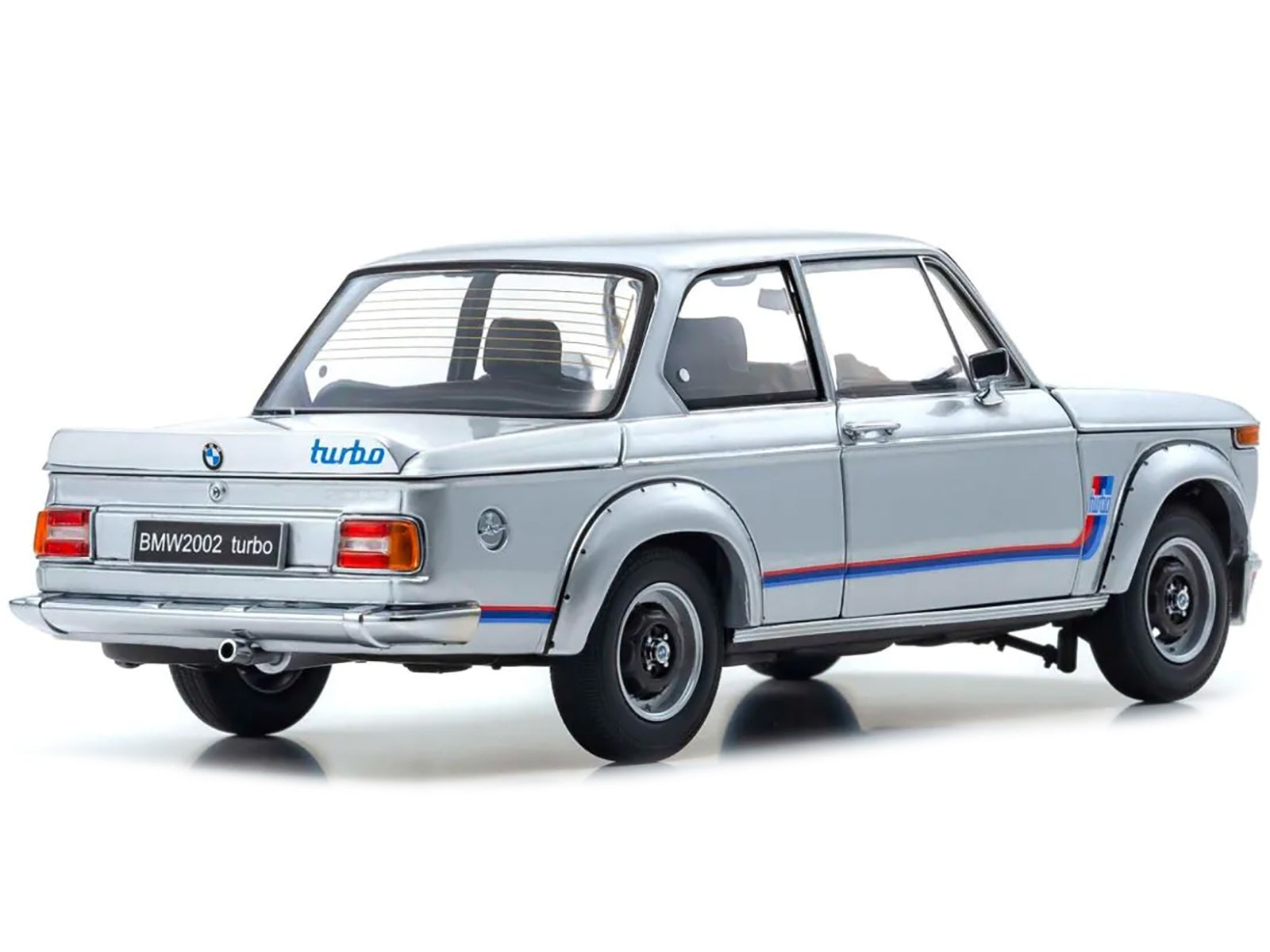 BMW 2002 Turbo Silver with Red and Blue Stripes 1/18 Diecast - Premium BMW Models from Kyosho - Just $248.39! Shop now at Rapidvehicles