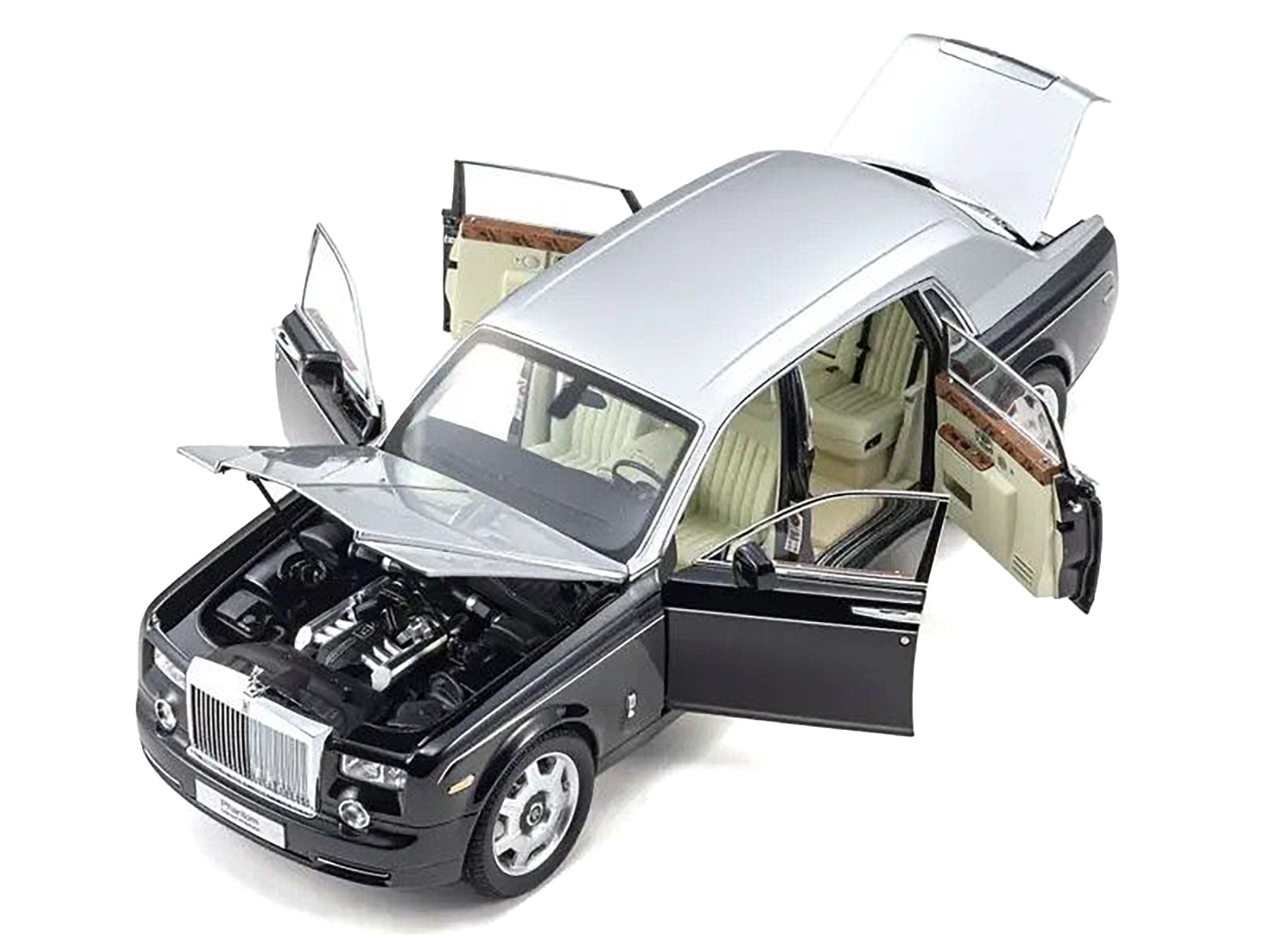 Rolls Royce Phantom EWB (Extended Wheelbase) Black and Silver - Premium Rolls Royce Models from Kyosho - Just $369.89! Shop now at Rapidvehicles