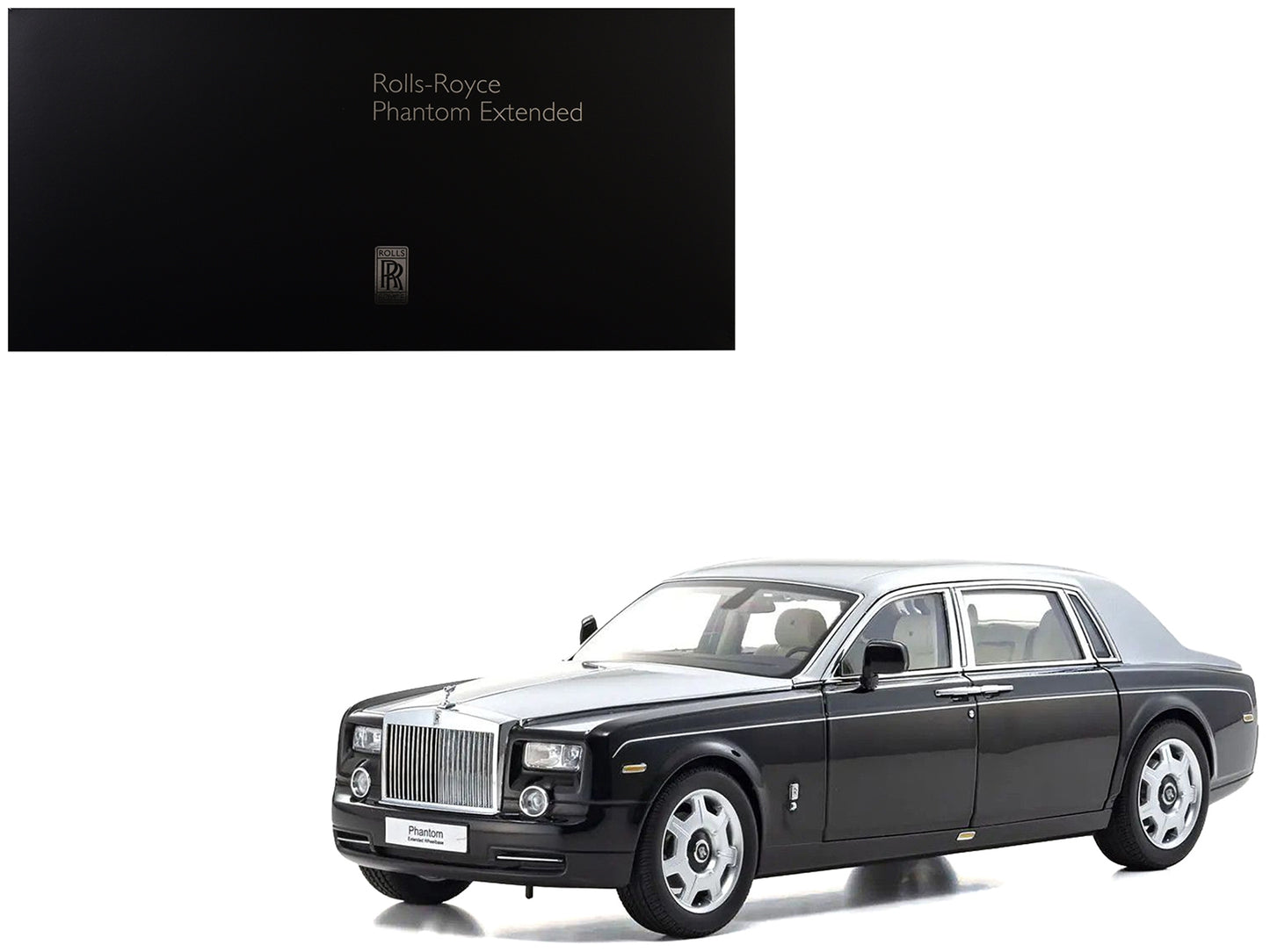 Rolls Royce Phantom EWB (Extended Wheelbase) Black and Silver - Premium Rolls Royce Models from Kyosho - Just $369.89! Shop now at Rapidvehicles