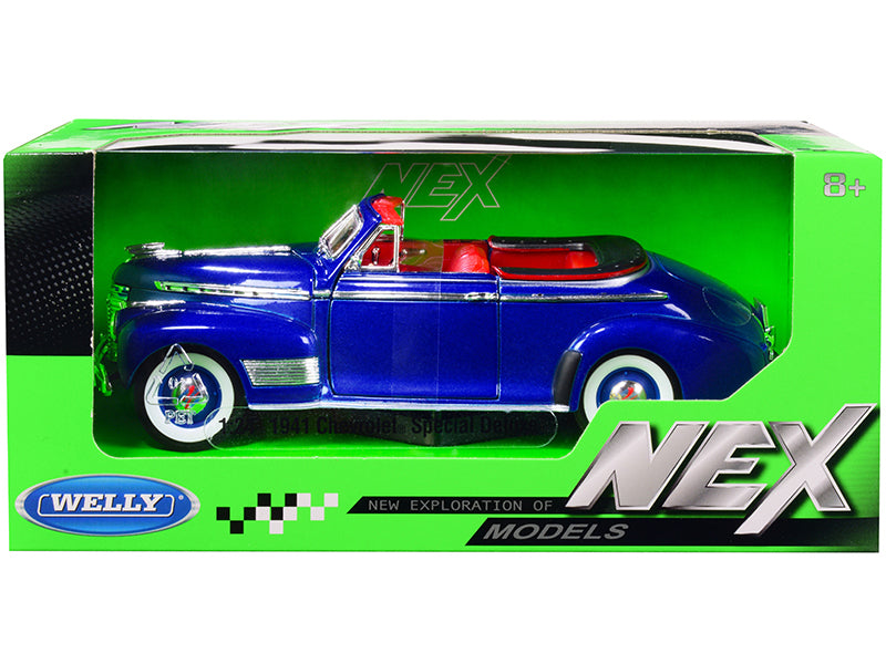 1941 Chevrolet Special Deluxe Convertible Blue Metallic with Red - Premium  from Rapidvehicles - Just $47.69! Shop now at Rapidvehicles