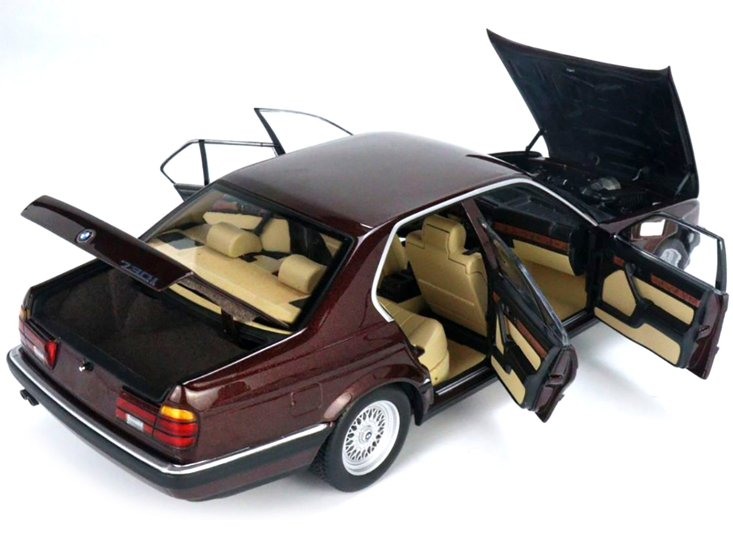 1986 BMW 730i (E32) Dark Red Metallic 1/18 Diecast Model Car by - Premium BMW Models from Minichamps - Just $266.39! Shop now at Rapidvehicles