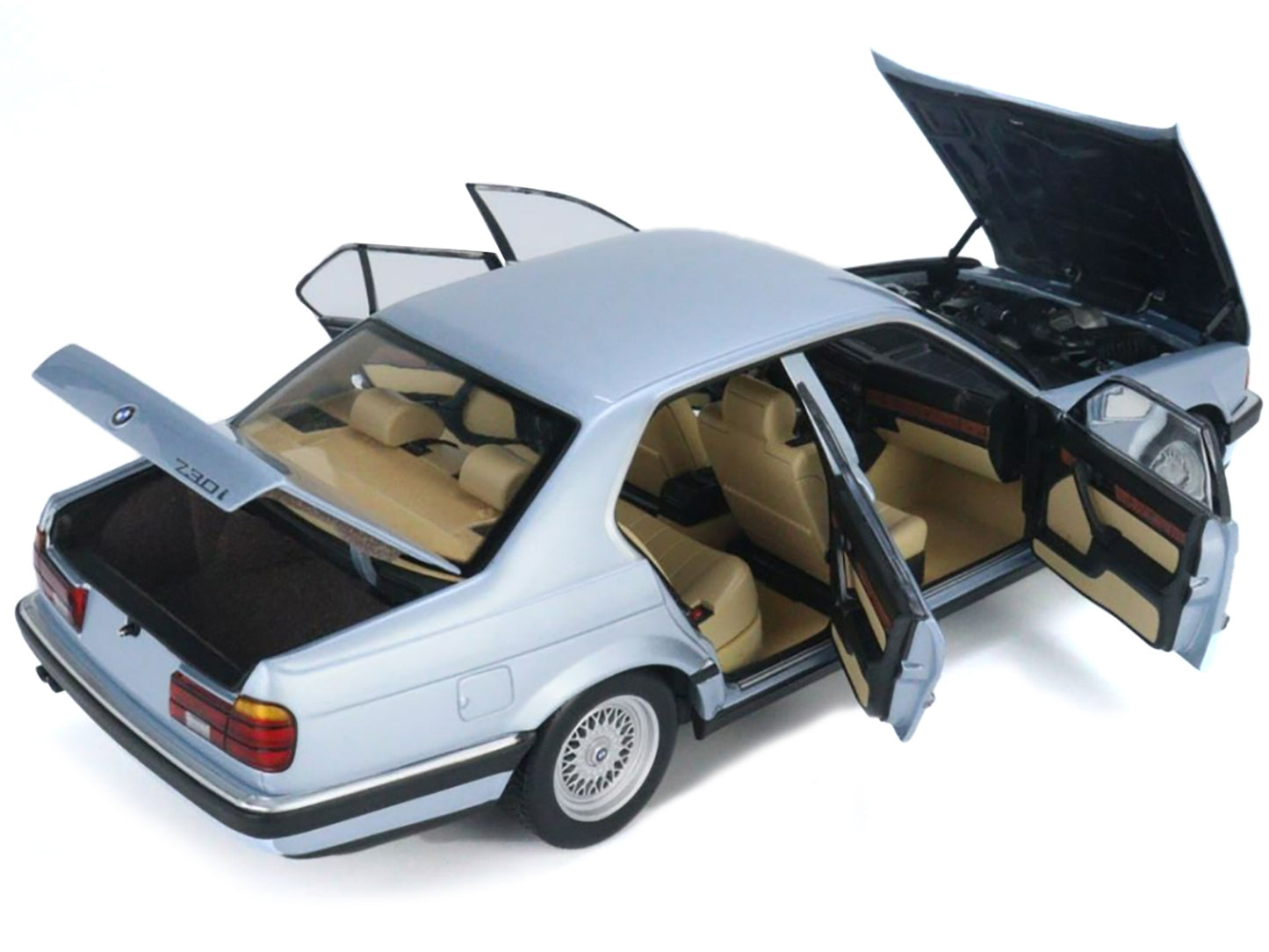 1986 BMW 730i (E32) Light Blue Metallic 1/18 Diecast Model Car by - Premium BMW Models from Minichamps - Just $218.69! Shop now at Rapidvehicles