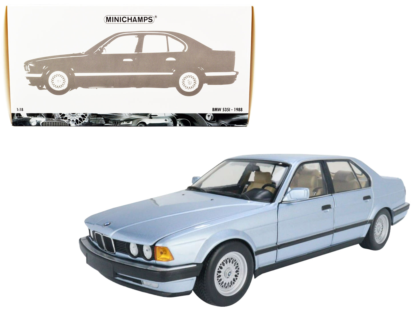 1986 BMW 730i (E32) Light Blue Metallic 1/18 Diecast Model Car by - Premium BMW Models from Minichamps - Just $218.69! Shop now at Rapidvehicles