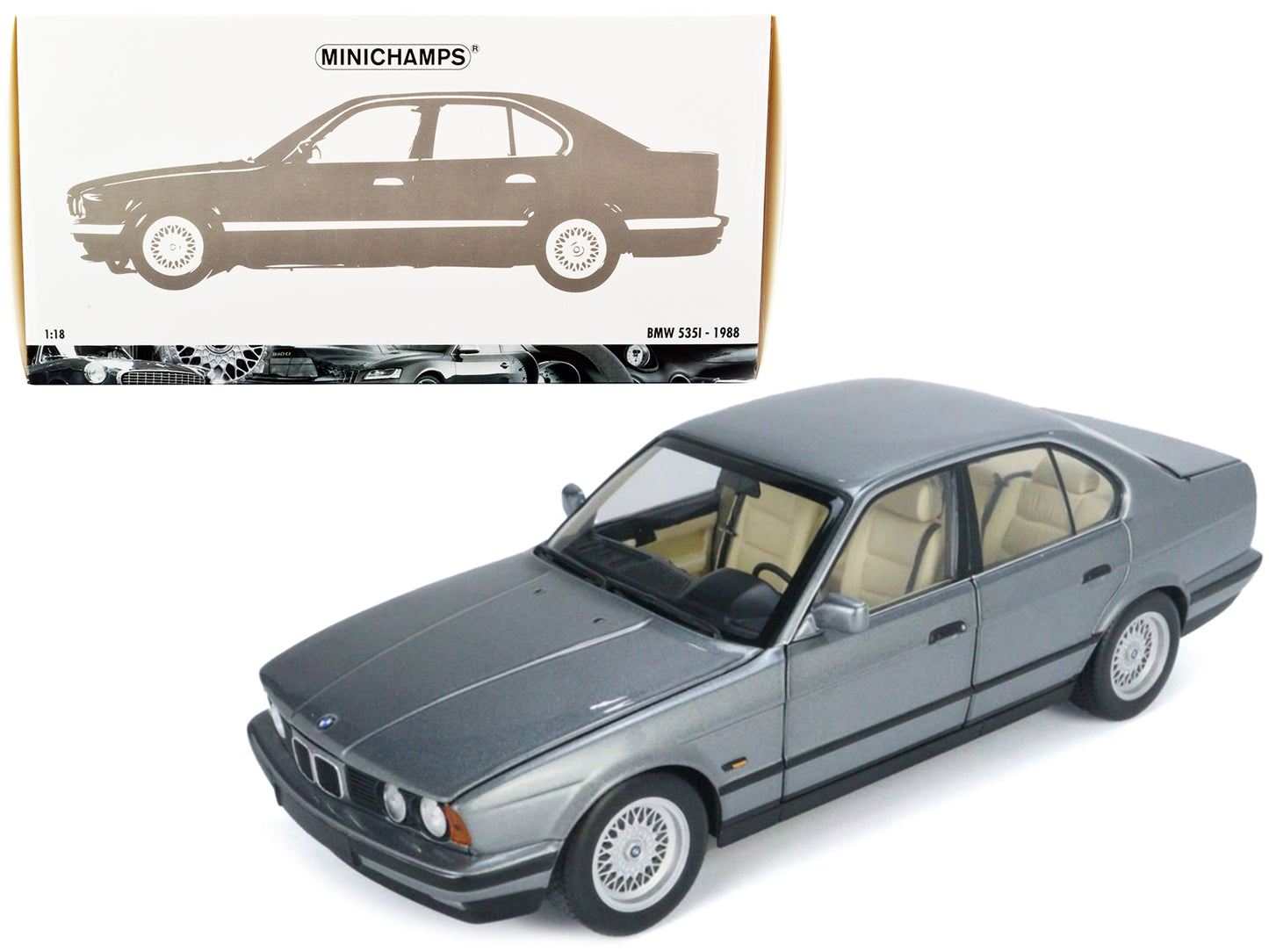 1988 BMW 535i (E34) Gray Metallic 1/18 Diecast Model Car by - Premium BMW Models from Minichamps - Just $218.69! Shop now at Rapidvehicles