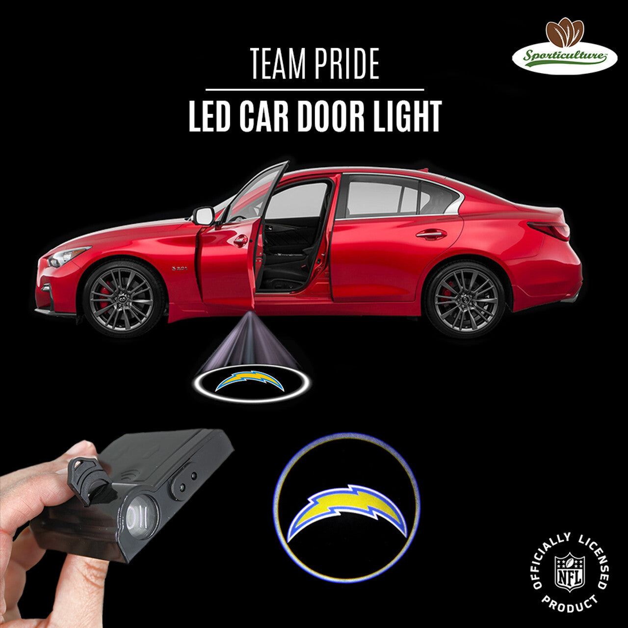 Los Angeles Chargers Car Door Light LED - Premium Teams from Sporticulture - Just $51.29! Shop now at Rapidvehicles