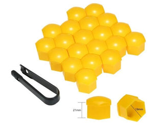 Size: 19mm, Color: Yellow - car tire screw cap wheel decorative plastic shell - Premium Other Exterior Accessories from Rapidvehicles - Just $9.65! Shop now at Rapidvehicles