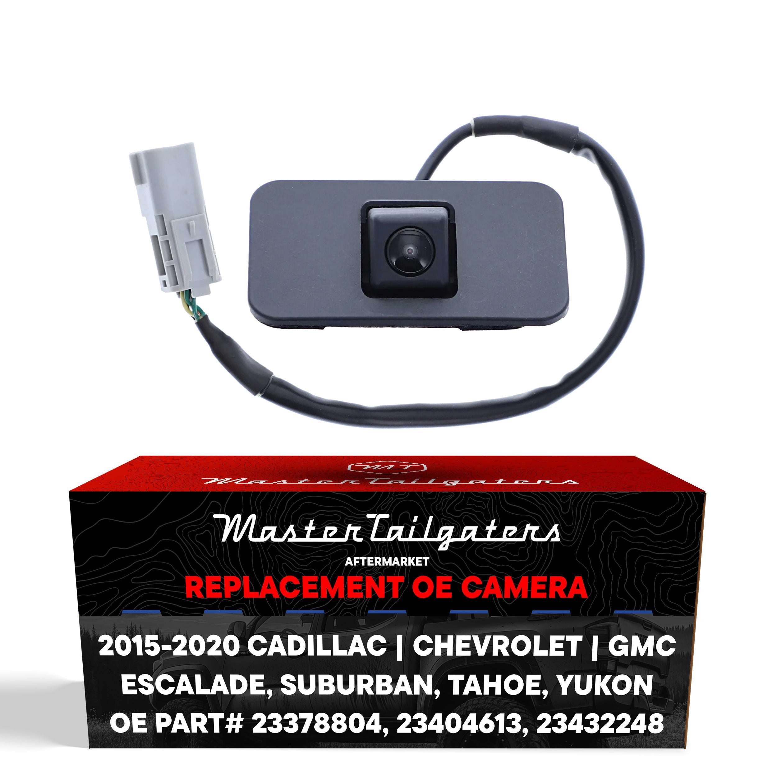 Cadillac Escalade (2015-2020) / Chevrolet Suburban (2015-2020), Tahoe (2015-2020) / GMC Yukon (2015-2020), Yukon Denali (2015-2020) OEM Replacement Backup Camera OE Part # 23378804, 23404613, 23432248