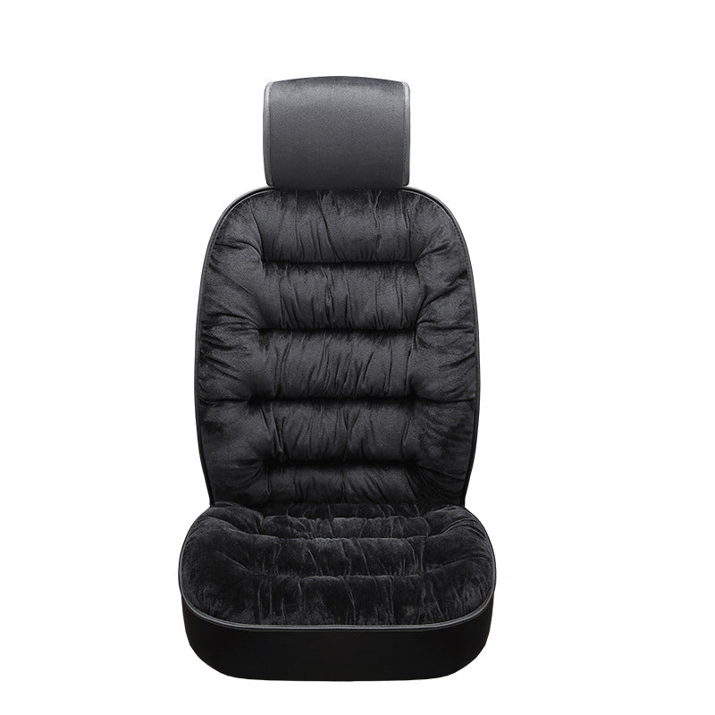 Color: Black - Universal Winter Warm Plush Cloth Car Seat Cushion - Premium Interior Parts from Rapidvehicles - Just $43.99! Shop now at Rapidvehicles