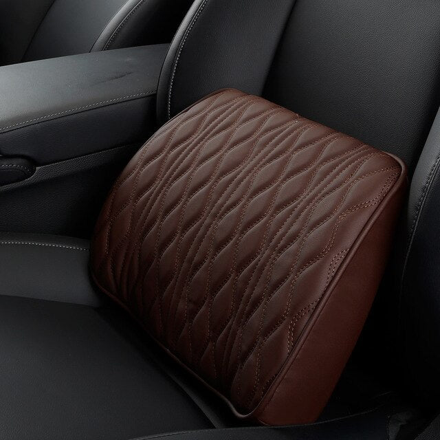 Color: Coffee color waist - Car headrest, car neck pillow, - Premium Interior Parts from Rapidvehicles - Just $50.99! Shop now at Rapidvehicles