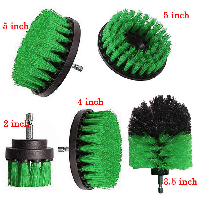 Color: 5pc Green - Clean Kitchen Floor, Multifunctional Electric Drill Brush For Automobile Tires - Premium Kitchen Storage from Rapidvehicles - Just $32.99! Shop now at Rapidvehicles