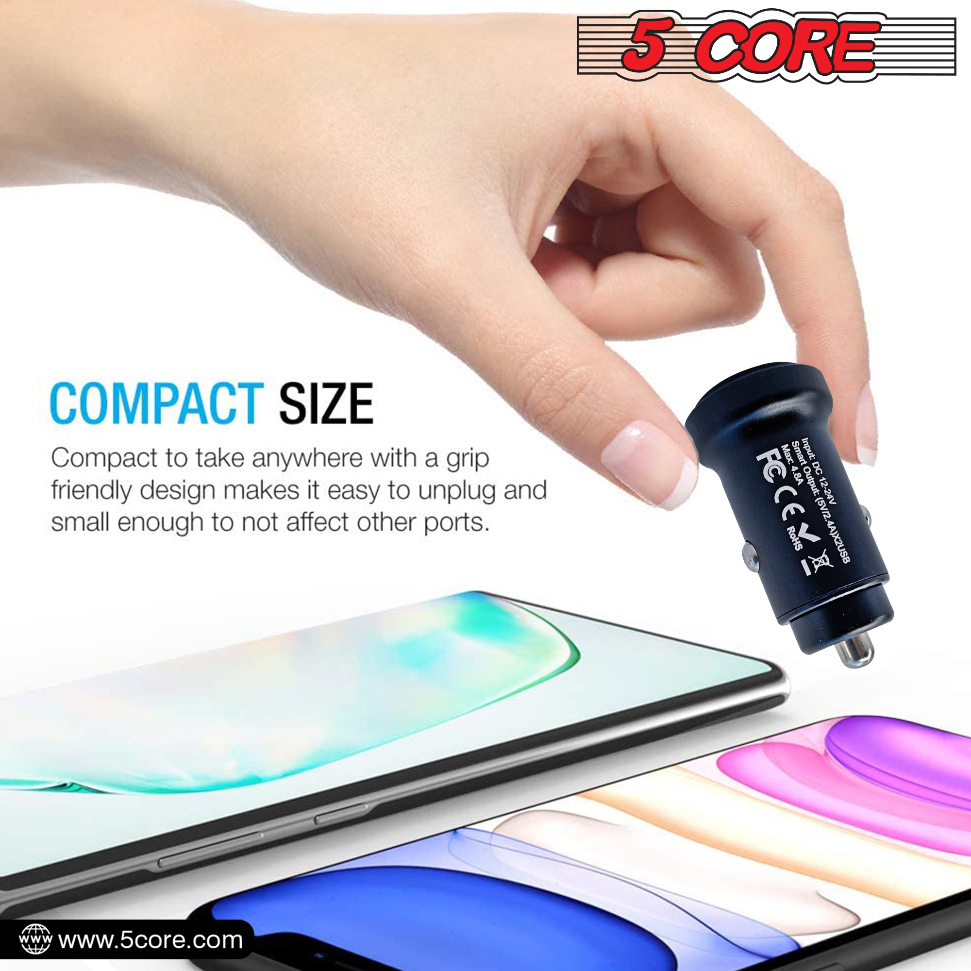 5Core USB Car Charger 2 Pack Cigarette Lighter Dual USB Port Adapter - Premium Audio & Video from Violet Rose - Just $17.99! Shop now at Rapidvehicles