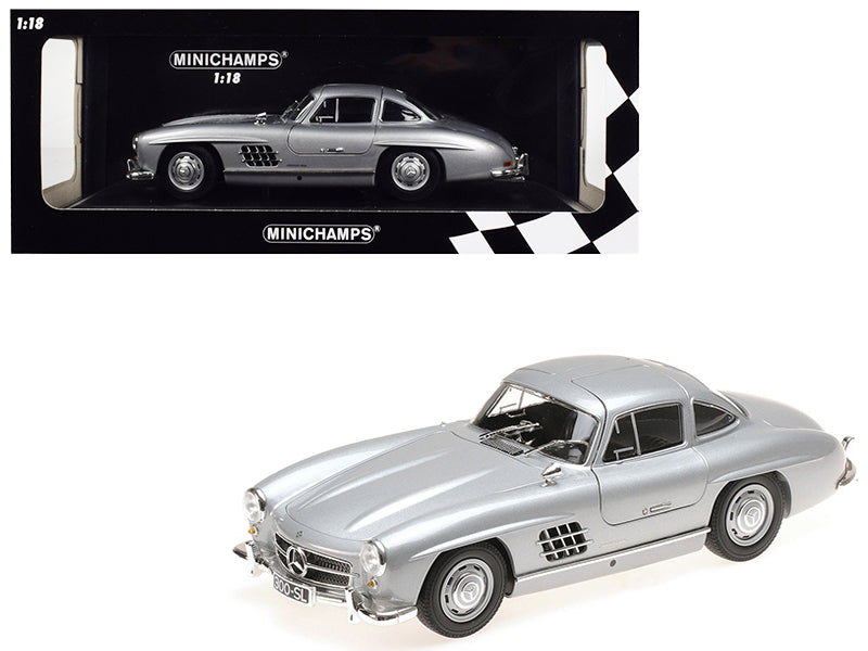 1955 Mercedes Benz 300 SL (W198) Silver Limited Edition to 600 pieces Worldwide 1/18 Diecast Model Car by Minichamps - Premium  from Minichamps - Just $182.99! Shop now at Rapidvehicles