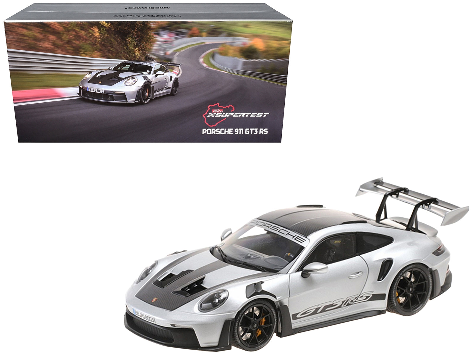 2023 Porsche 911 (992) GT3 RS "Weissach Package" Silver Metallic Limited Edition to 333 pieces Worldwide 1/18 Diecast Model Car by Minichamps - Premium Porsche Models from Minichamps - Just $353.54! Shop now at Rapidvehicles