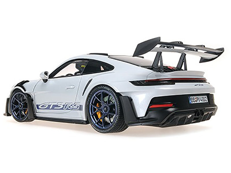 2022 Porsche 911 (992) GT3 RS "Weissach Package" Gray Metallic with Blue Accents Limited Edition to 649 pieces Worldwide 1/18 Diecast Model Car by Minichamps - Premium Porsche Models from Minichamps - Just $353.54! Shop now at Rapidvehicles