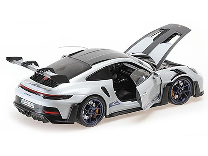 2022 Porsche 911 (992) GT3 RS "Weissach Package" Gray Metallic with Blue Accents Limited Edition to 649 pieces Worldwide 1/18 Diecast Model Car by Minichamps - Premium Porsche Models from Minichamps - Just $353.54! Shop now at Rapidvehicles