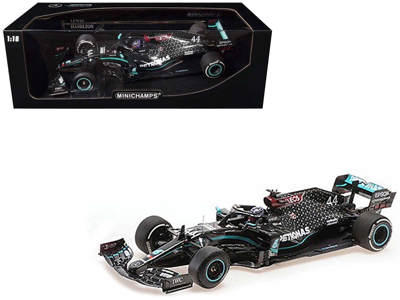 Mercedes-AMG F1 W11 EQ Performance #44 Lewis Hamilton "Petronas" Winner Formula One F1 "British GP" (2020) with Driver Limited Edition to 704 pieces Worldwide 1/18 Diecast Model Car by Minichamps - Premium Mercedes Models from Minichamps - Just $257.66! Shop now at Rapidvehicles