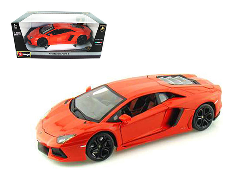 2012 Lamborghini Aventador LP700-4 Orange 1/18 Diecast Model Car by Bburago free shipping USA