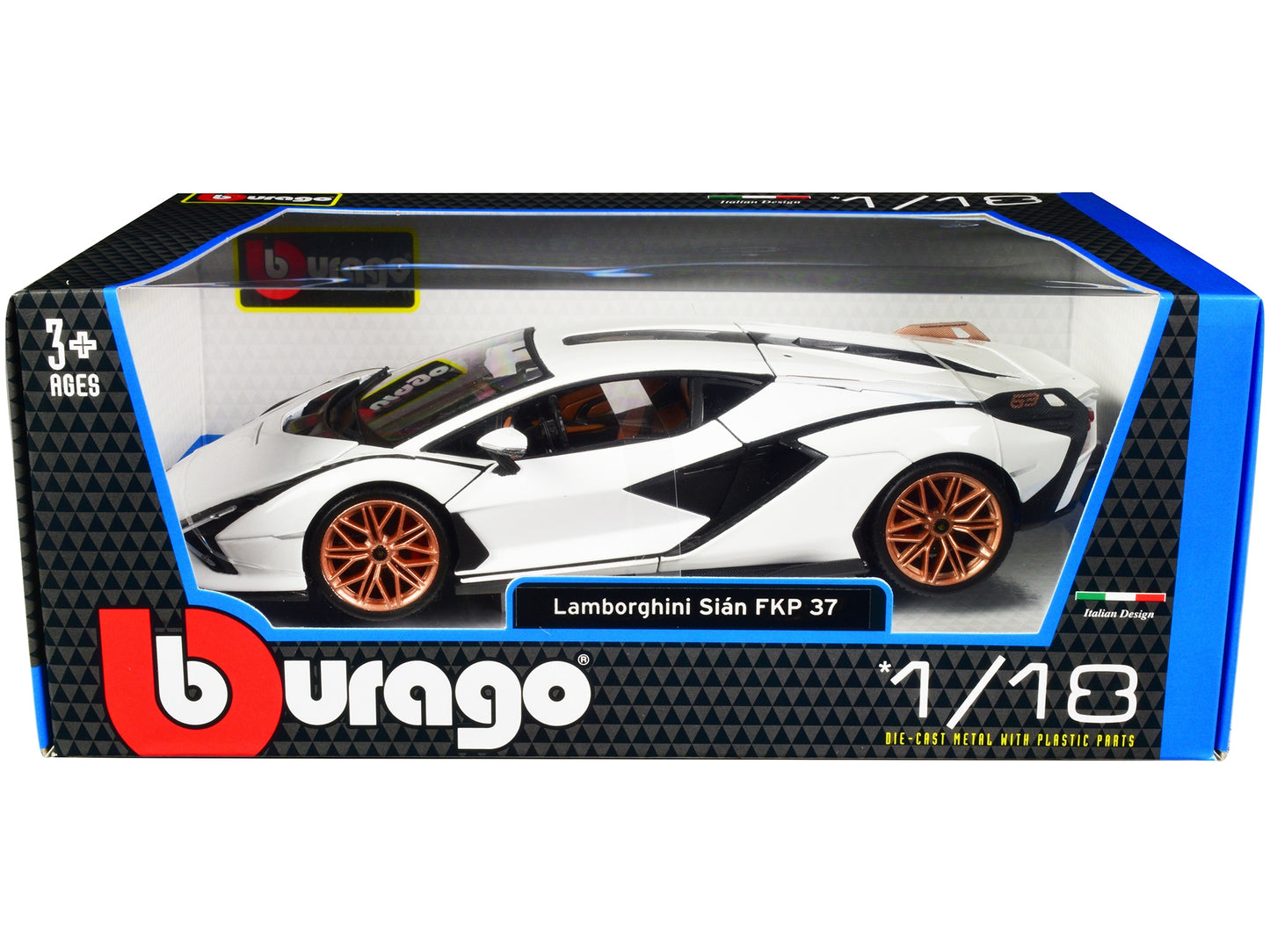 Lamborghini Sian FKP 37 White with Copper Wheels 1/18 Diecast - Premium Lamborghini Models from Bburago - Just $97.99! Shop now at Rapidvehicles