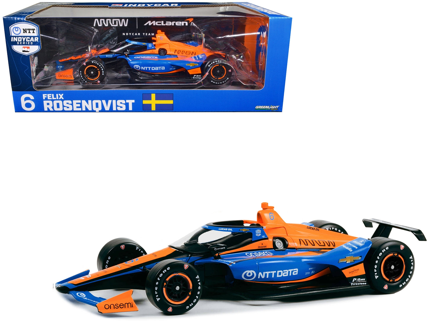 Dallara IndyCar #6 Felix Rosenqvist "NTT DATA" Arrow McLaren "NTT - Premium Indy Car Models from Greenlight - Just $101.69! Shop now at Rapidvehicles