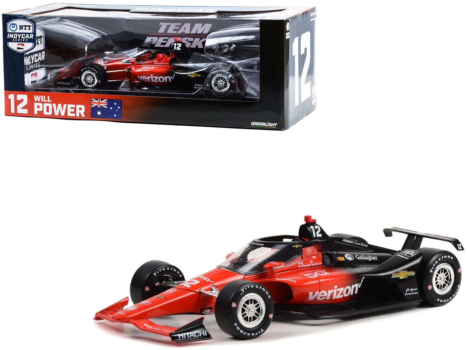 Dallara IndyCar #12 Will Power "Verizon" Team Penske "NTT IndyCar - Premium Indy Car Models from Greenlight - Just $93.99! Shop now at Rapidvehicles