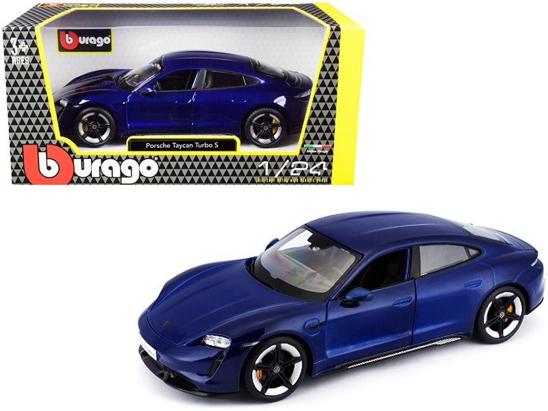 Porsche Taycan Turbo S Blue Metallic 1/24 Diecast Model Car by - Premium  from Rapidvehicles - Just $50.39! Shop now at Rapidvehicles