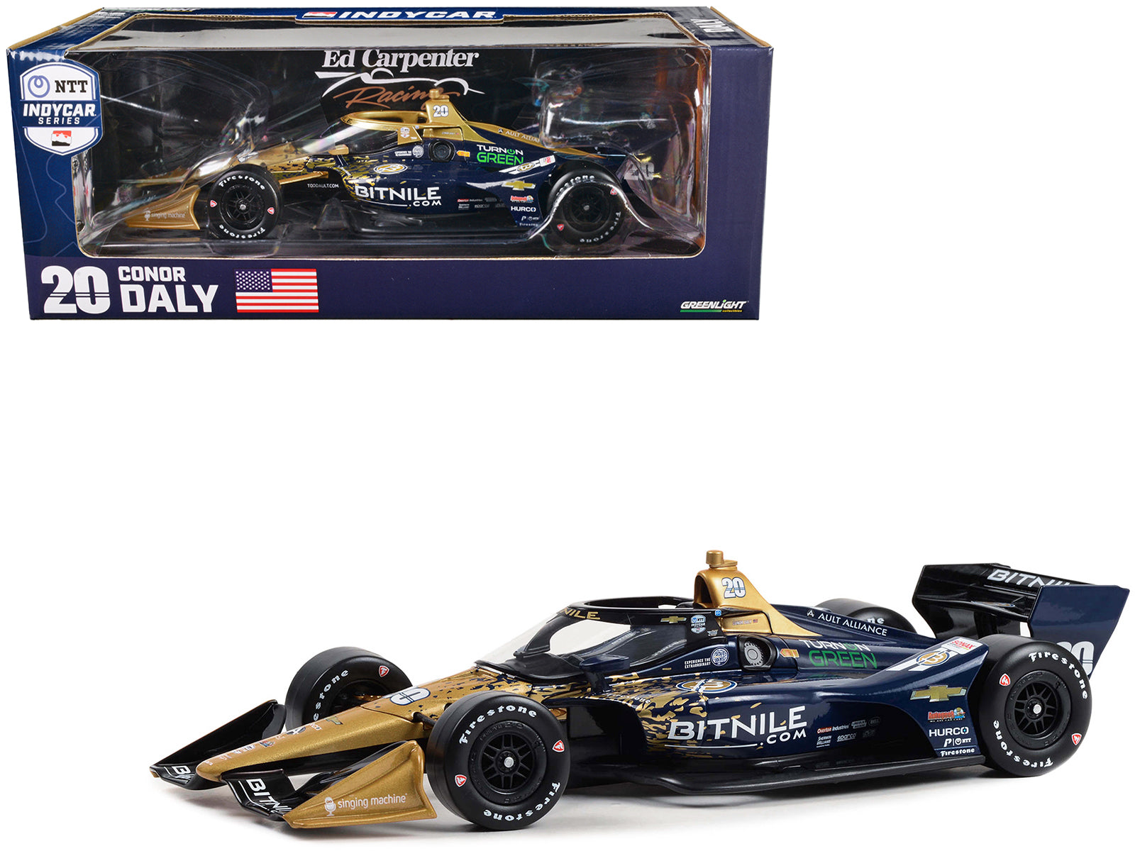 Dallara IndyCar #20 Conor Daly "Bitnile" Ed Carpenter Racing (Road Course Configuration) "NTT IndyCar Series" (2023) 1/18 Diecast Model Car by Greenlight free shipping USA