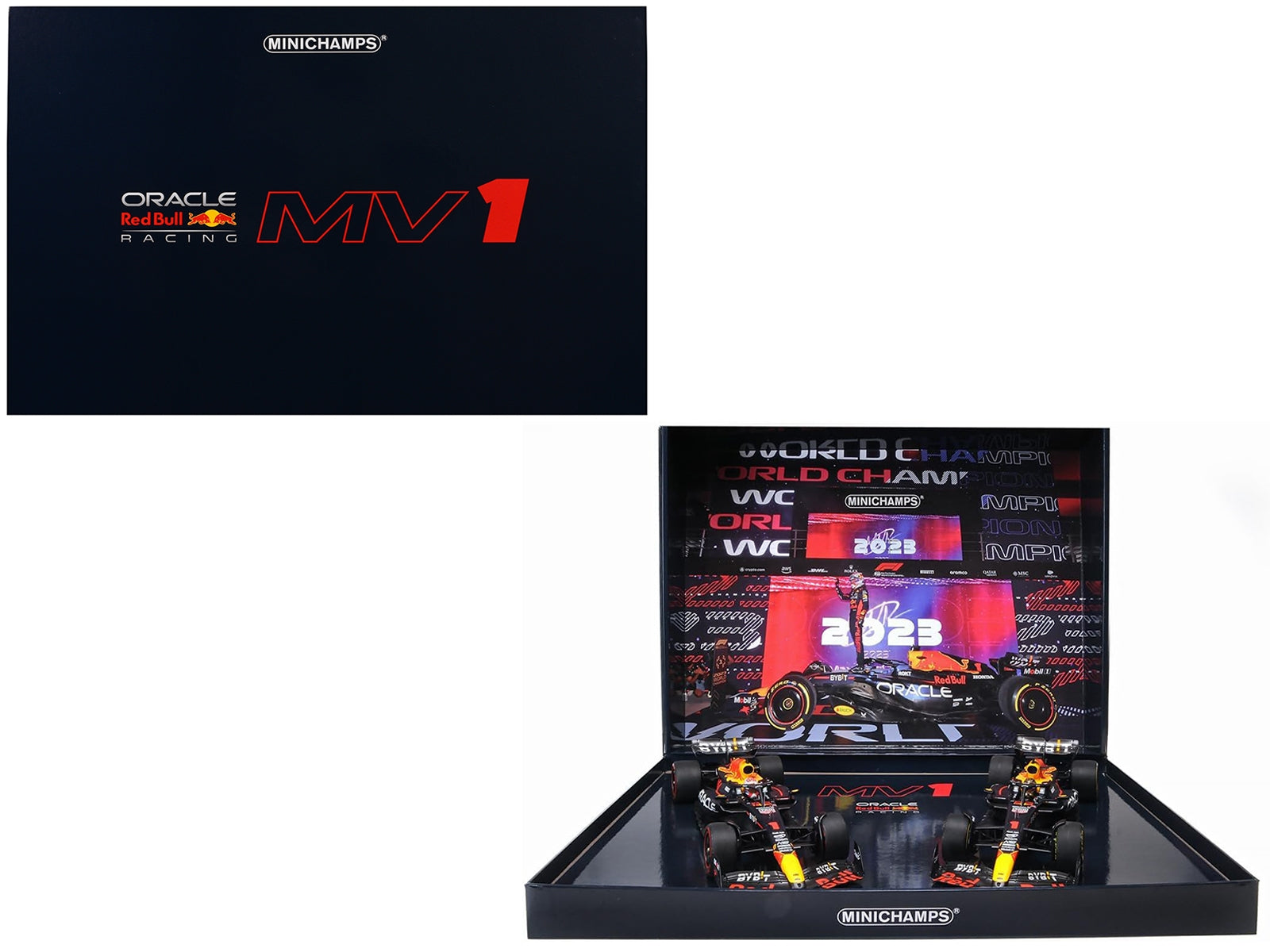 Red Bull Racing RB19 #1 Max Verstappen "Oracle" F1 Formula One "Qatar GP" (2023) Set of 2 Cars Limited Edition to 499 pieces Worldwide 1/18 Diecast Model Cars by Minichamps - Premium Formula 1 Models from Minichamps - Just $461.40! Shop now at Rapidvehicles